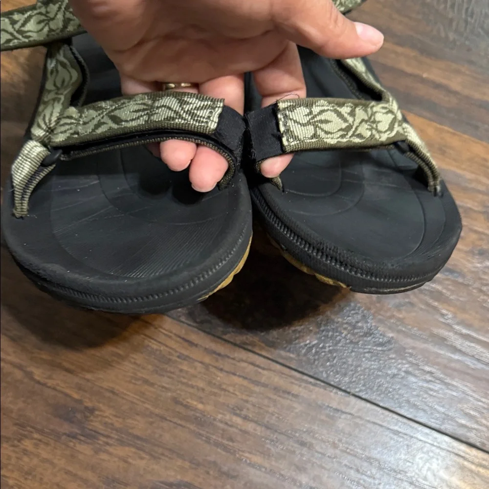 Teva Olive and Black Patterned Sandals